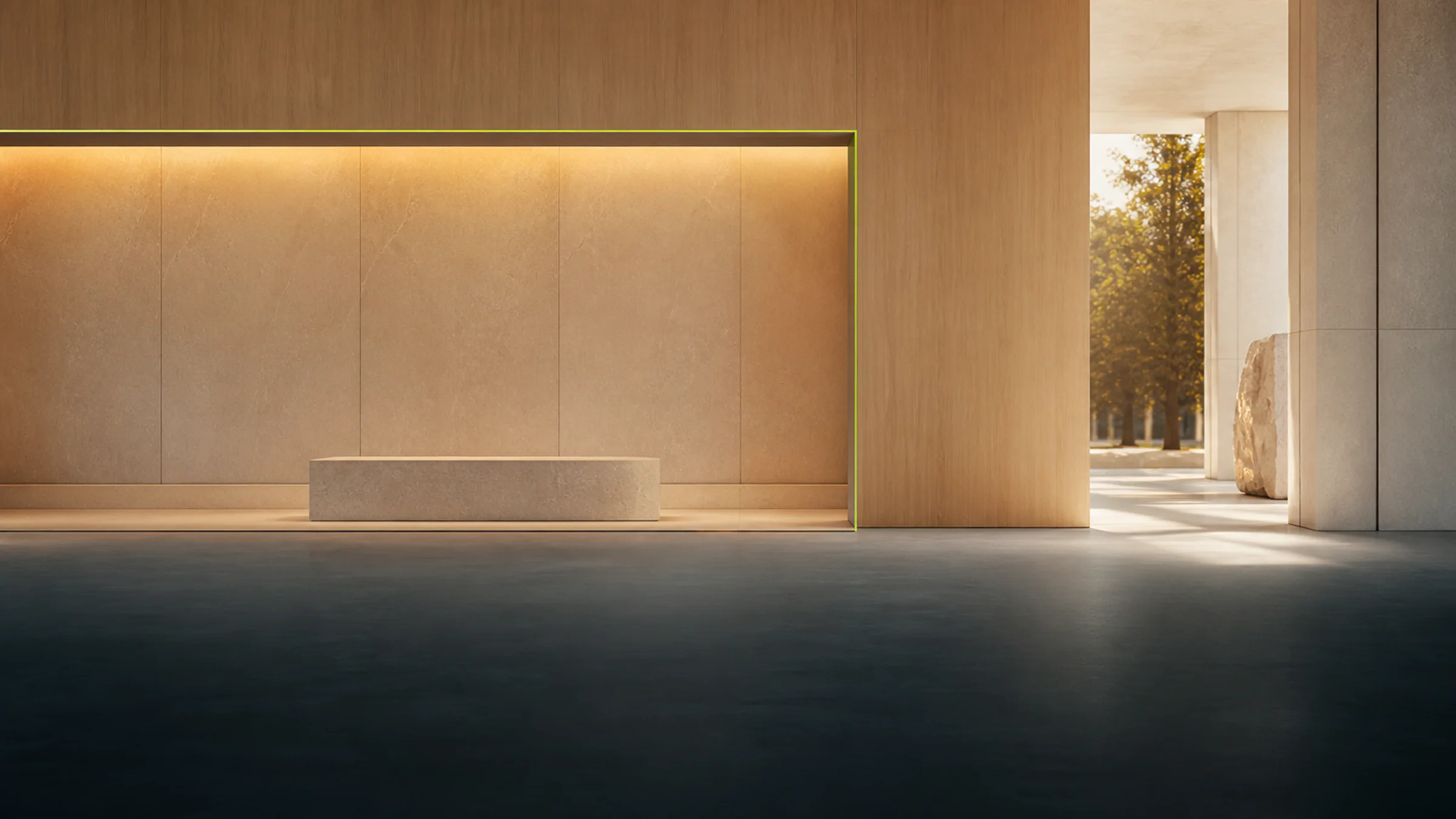 PAVILION — The conversion floor. Identity, offering, media, documents, availability and a live human — without ever leaving the room.